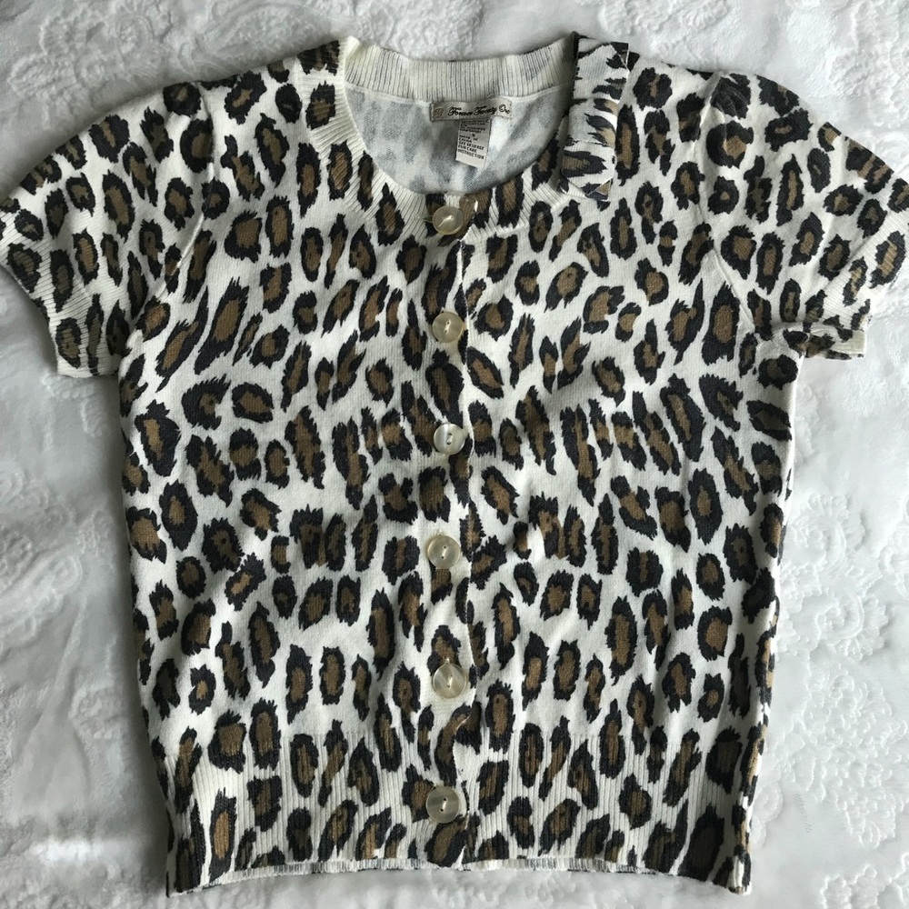 Leopard crop cardigan